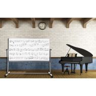 Luxor 72 x 48 Mobile Double Sided Music Whiteboard