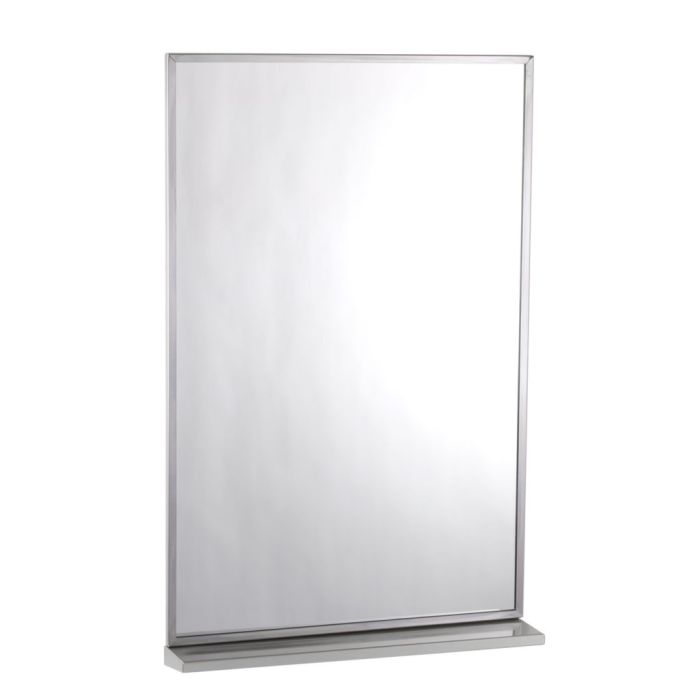 B-166 Series Channel-Framed Mirror/Shelf Combination 