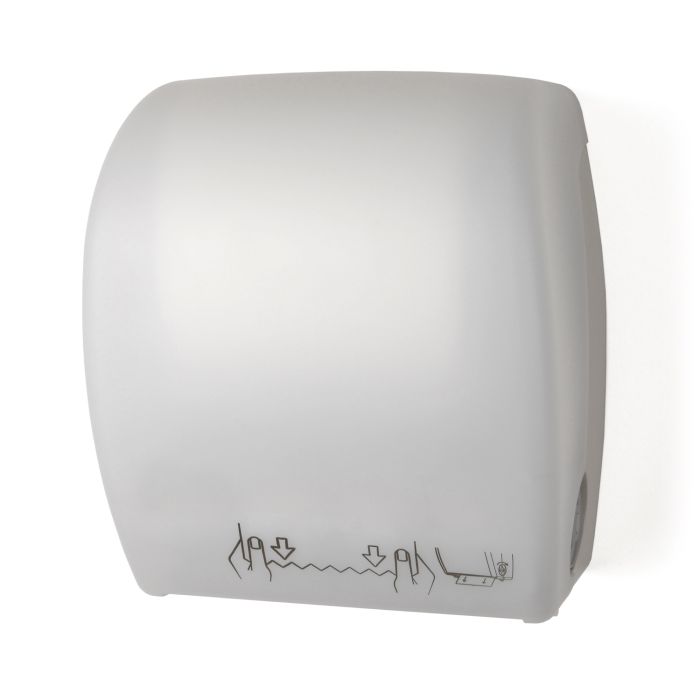 Palmer Fixture TD0208-03A Mechanical Auto-Cut Roll Towel Dispenser - White Translucent