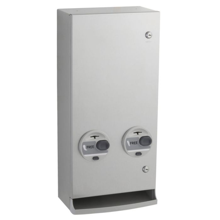 Bobrick 2706C Surface-Mounted Napkin/Tampon Vendor, Free Vend Operation 