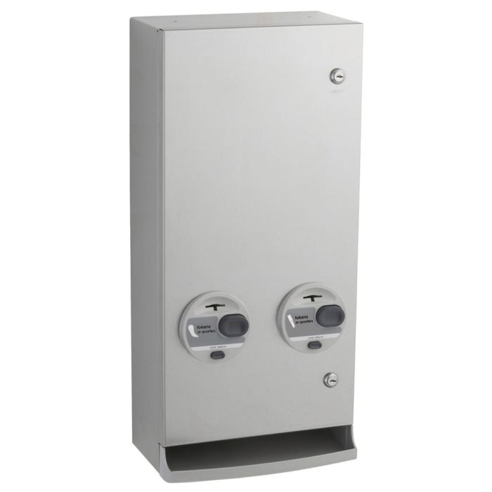 Bobrick 2706T Surface-Mounted Napkin / Tampon Vendor, Token Operation 