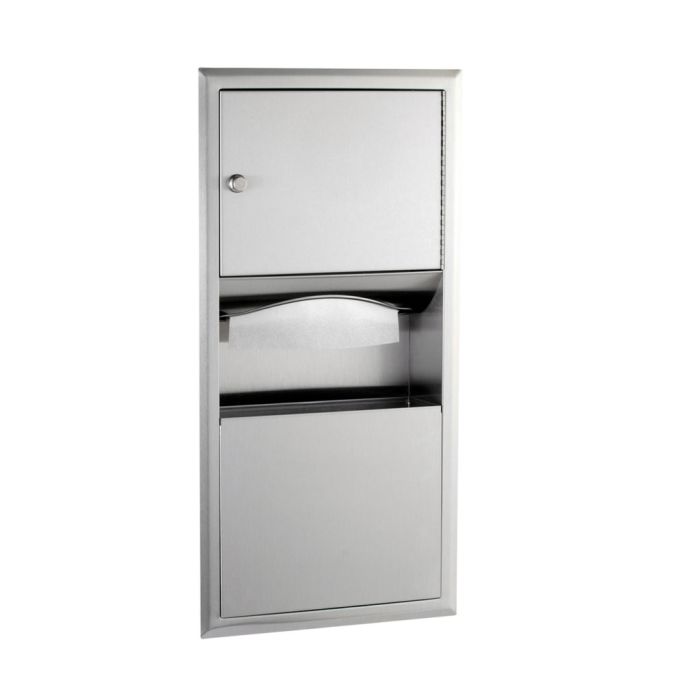 Bobrick 369 Recessed Paper Towel Dispenser / Waste Receptacle