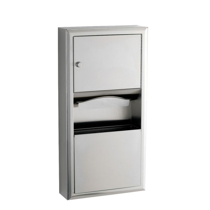 Bobrick 3699 Surface-Mounted Paper Towel Dispenser / Waste Receptacle