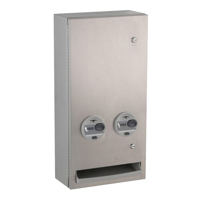 Bobrick 370639C Surface-Mounted Napkin / Tampon Vendor, Free Vend Operation 