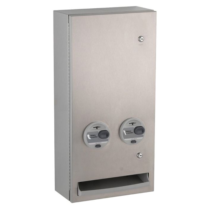 Bobrick 370639T Surface-Mounted Napkin / Tampon Vendor, Token Operation 