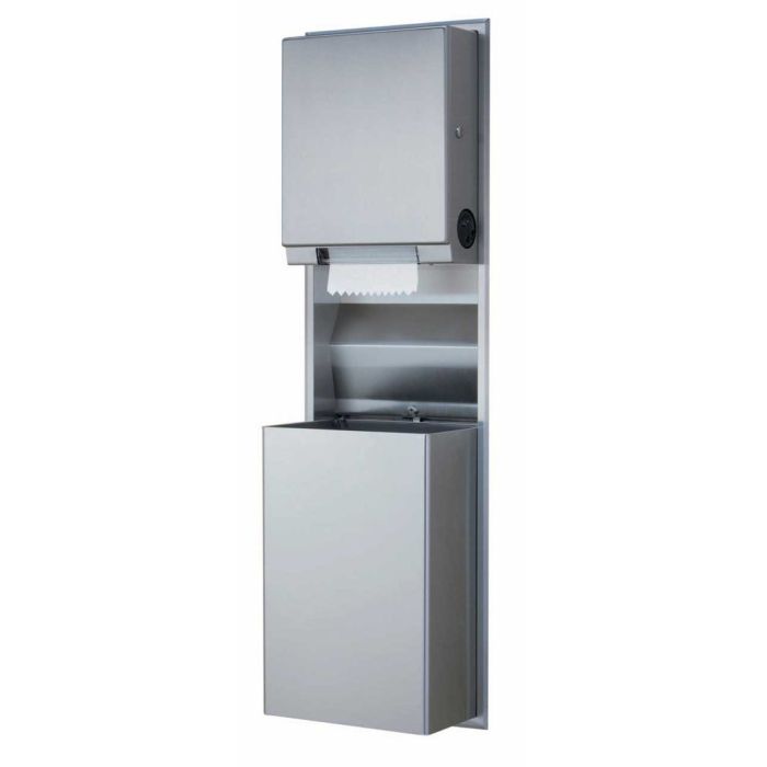 Bobrick 3961 Recessed Convertible Paper Towel Dispenser/Waste Receptacle