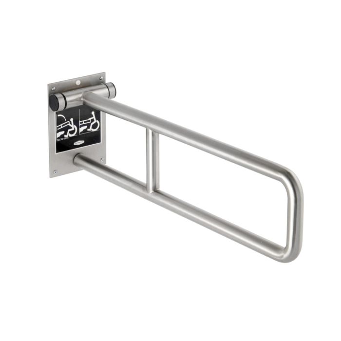 B-4998 Wall-Mounted Satin Swing Up Grab Bar - Peened
