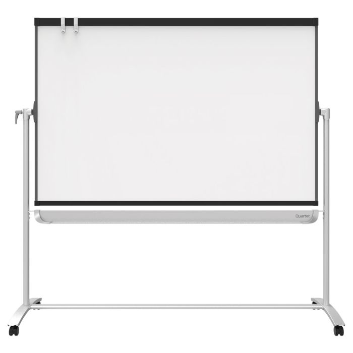 Quartet® Prestige® 2 Mobile Presentation Easel, Reversible Magnetic Whiteboard/Flipchart, 6' x 4', Graphite Frame