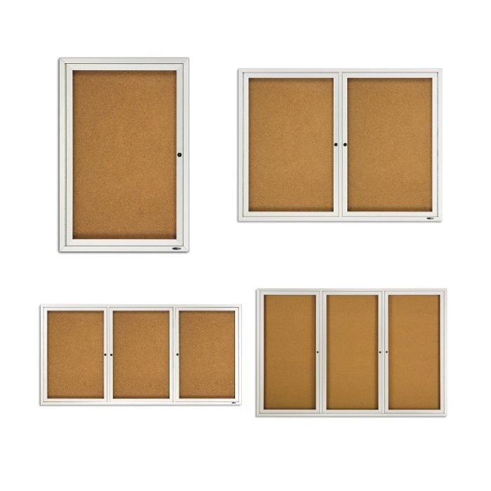 Quartet Enclosed Cork Bulletin Board