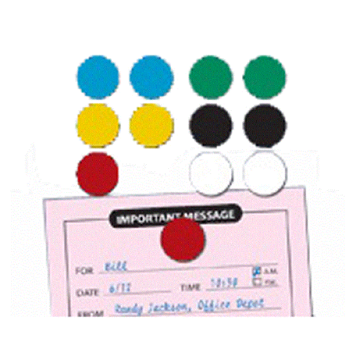 Round High Energy Magnets - 3 EA Of 4 Colors/Set - 3/4" - 12 per pack