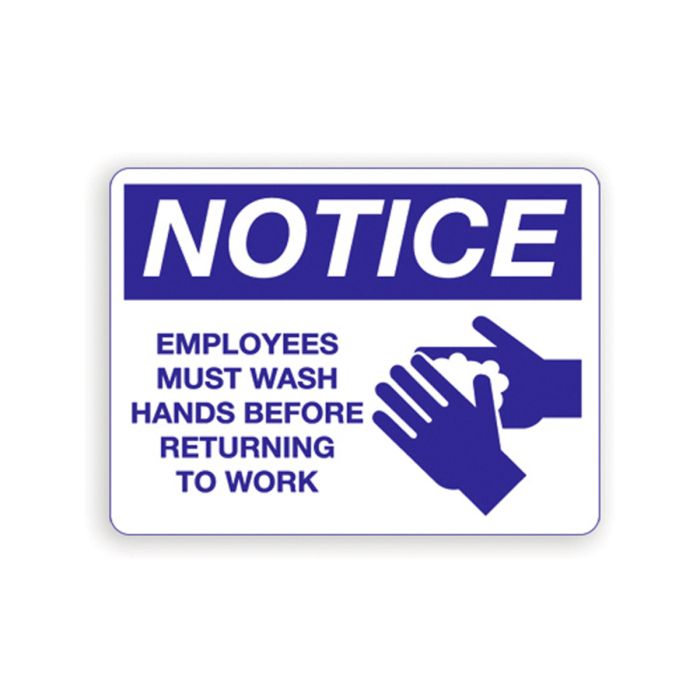 Palmer Fixture Employee's Must Wash Hands Notice Sign
