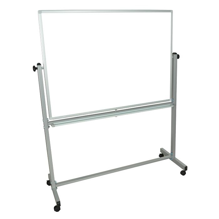 Luxor Furniture Mobile Double Sided Whiteboard 48"W x 36"H - Aluminum Frame  