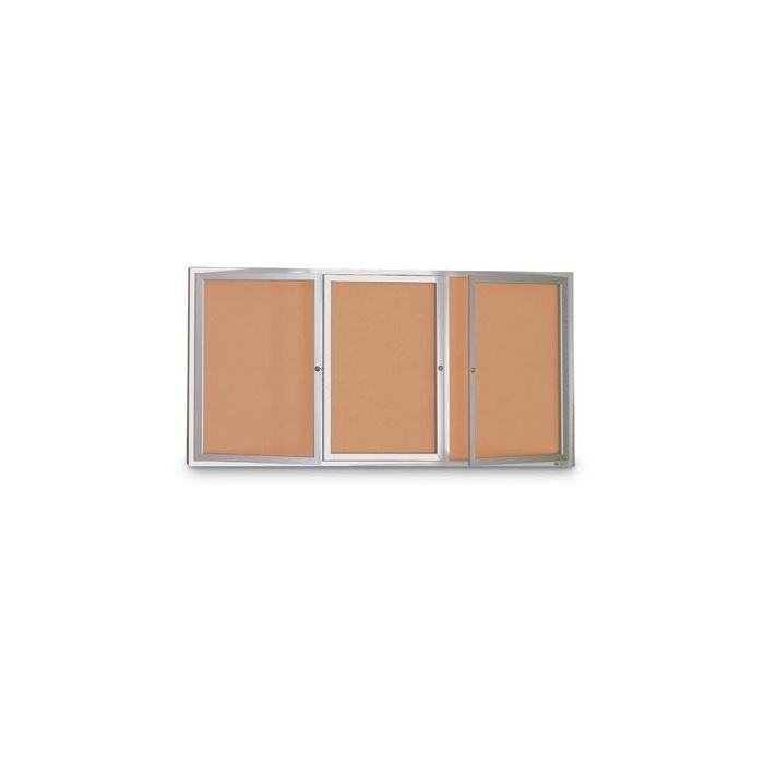 United Visual Triple Door Indoor Enclosed Corkboards