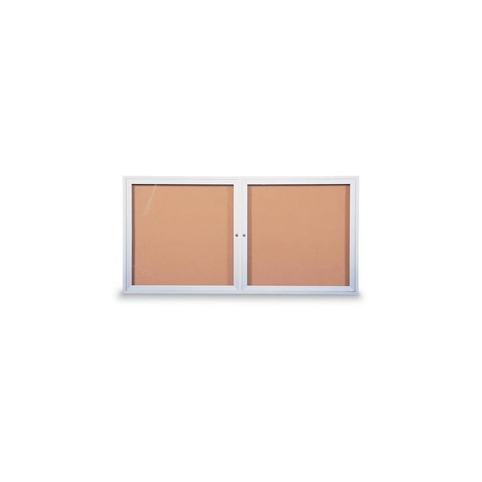 United Visual Double Door Indoor Enclosed Corkboards