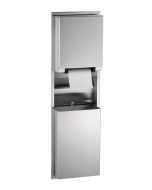 Bobrick 3974 Recessed Convertible Automatic, Universal Roll Towel Dispenser Equipped with LED Light/Waste Receptacle