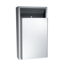 American Specialties 0458-CX Waste Receptacle (1/2" Proj., 7-1/2" Rec.) - Semi-Recessed, 12 Gallons