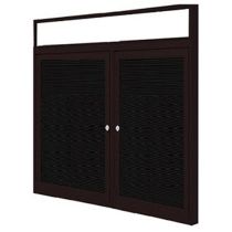 2-Door Bronze Aluminum Frame w/ Illuminated Headliner Enclosed Flannel Letterboard