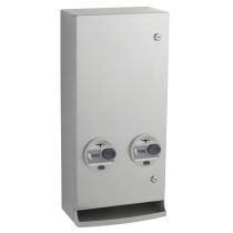 Bobrick 2706C Surface-Mounted Napkin/Tampon Vendor, Free Vend Operation