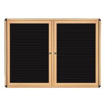 2-Door Ovation Letterboard - Maple Wood Look Finish/Black Corners