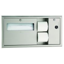 Bobrick 3092 Recessed-Mounted Toilet Tissue, Seat-Cover Dispenser and Waste Disposal