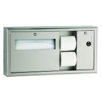 Bobrick 30929 Surface-Mounted Toilet Tissue, Seat-Cover Dispenser and Waste Disposal