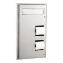 Bobrick 347 Partition Mounted Seat-Cover Dispenser and Toilet Tissue Dispenser