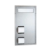 Bobrick 3471 Partition Mounted Seat-Cover Dispenser and Toilet Tissue Dispenser