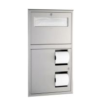 Bobrick 3474 Recessed Seat-Cover Dispenser and Toilet Tissue Dispenser