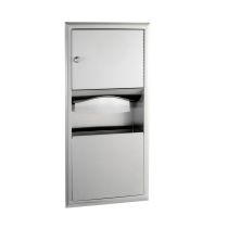 Bobrick 369 Recessed Paper Towel Dispenser / Waste Receptacle