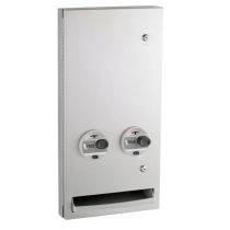 Bobrick 370634C Semi-Recessed Napkin / Tampon Vendor, Free Vend Operation