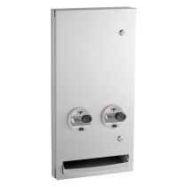 Bobrick 370634T Semi-Recessed Napkin / Tampon Vendor, Token Operation