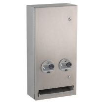 Bobrick 370639T Surface-Mounted Napkin / Tampon Vendor, Token Operation