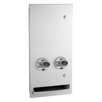 Bobrick 37063T Recessed Napkin / Tampon Vendor, Token Operation