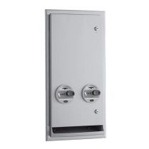 Bobrick 3706C Recessed or Semi-Recessed Napkin / Tampon Vendor, Free Vend Operation
