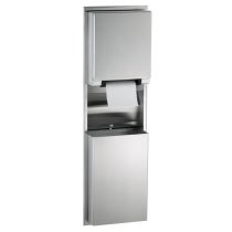 Bobrick 3974 Recessed Convertible Automatic, Universal Roll Towel Dispenser Equipped with LED Light/Waste Receptacle