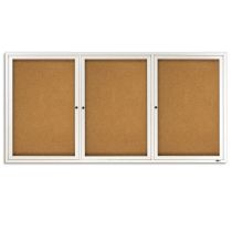 Quartet Enclosed Cork Bulletin Board - 3' x 6' - Aluminum Frame  