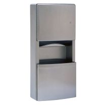 Bobrick 43699 Surface-Mounted Paper Towel Dispenser/Waste Receptacle with TowelMate and LinerMate