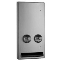 Bobrick 47064 25 Semi-Recessed Napkin / Tampon Vendor, 25-Cent Operation 
