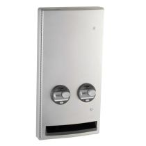 Bobrick 47064C Semi-Recessed Napkin / Tampon Vendor, Free Vend Operation 