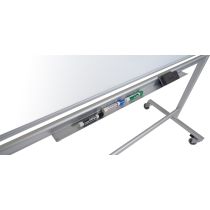  60"W x 40"H Double-Sided Mobile Magnetic Glass Marker Board  