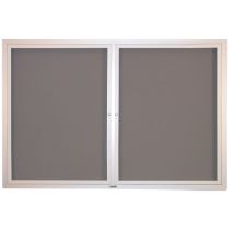 Claridge Products Contemporary Bulletin Board Cabinet 20XX - Shown with hinged doors