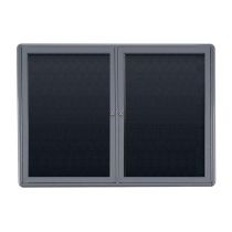 2-Door Ovation Tackboard - Gray Frame