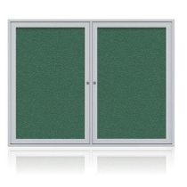 2-Door Satin Aluminum Frame Enclosed Vinyl Tackboard