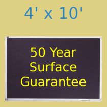 Quartet Porcelain Steel Chalkboard - 4' x 10' - Aluminum Trim  