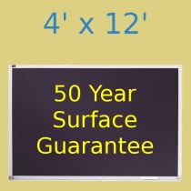 Quartet Porcelain Steel Chalkboard - 4' x 12' - Aluminum Trim  