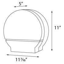 Palmer Fixture RD0026 Single 9" Jumbo Tissue Dispenser - Adaptor Optional
