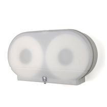 Palmer Fixture RD0027-03 Twin 9" Jumbo Tissue Dispenser - White Translucent