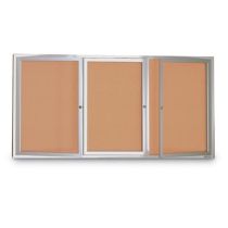 United Visual Triple Door Indoor Enclosed Corkboards